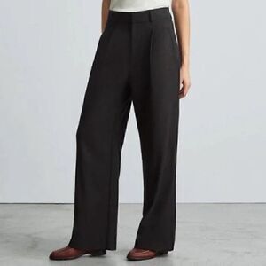 NWT Everlane The Way High Black Drape Wide Leg Pants Size 0